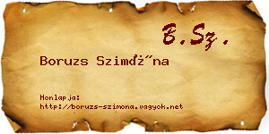 Boruzs Szimóna névjegykártya
